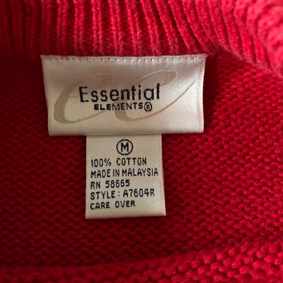 Essential Elements Red Cable Knit Cotton Sweater - Picture 8 of 8